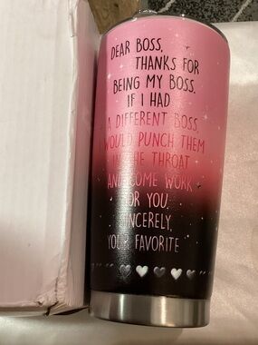 Pink to Black Ombre Quote Tumbler